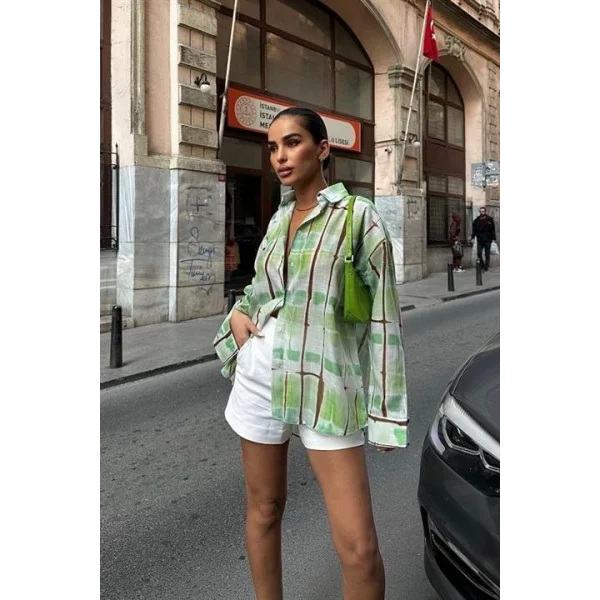 Perry Flamlı Keten Gömlek 3376-08