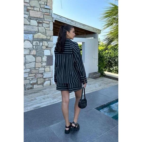 Piera Çizgili Şort Takım 9721-08