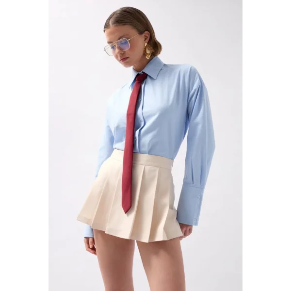 Pileli Mini Şort Etek