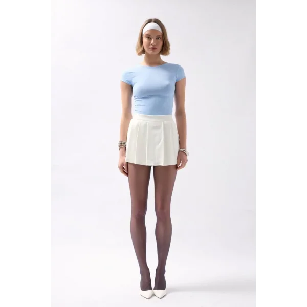 Pileli Mini Şort Etek