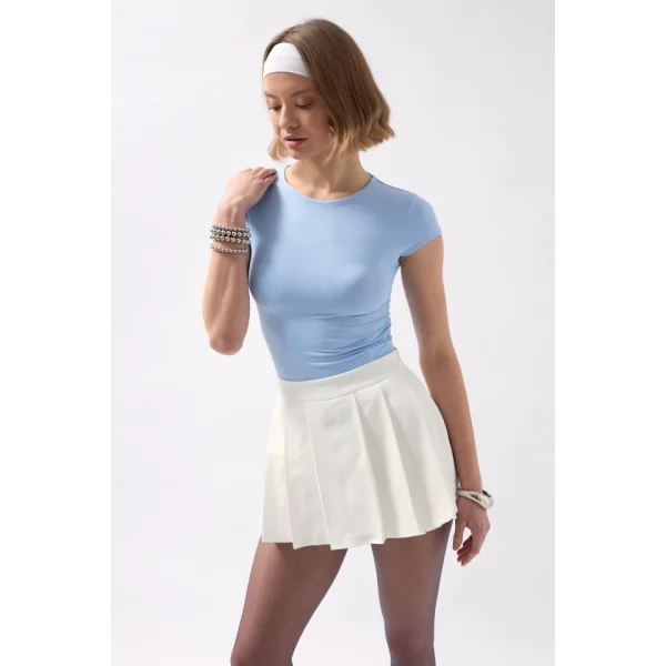 Pileli Mini Şort Etek