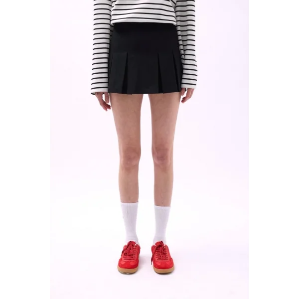 Pileli Yüksek Bel Mini Etek