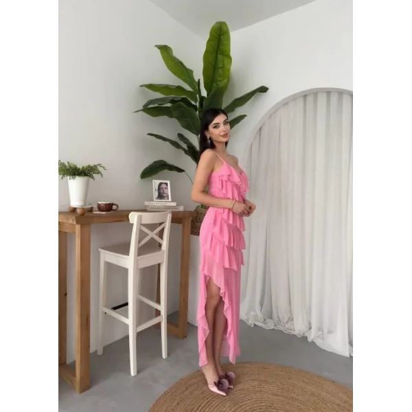 Ples Yırtmaç Detaylı Elbise