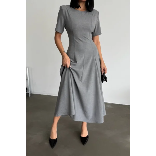POLİVİSKON ELBİSE - Gri