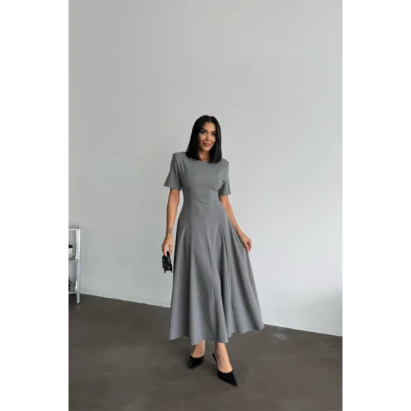 POLİVİSKON ELBİSE - Gri