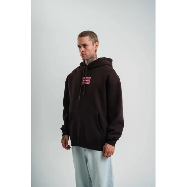 POLIZEI Premium Kalite Unisex Kapşonlu Dijital Patchli SweatShirt - Kahve