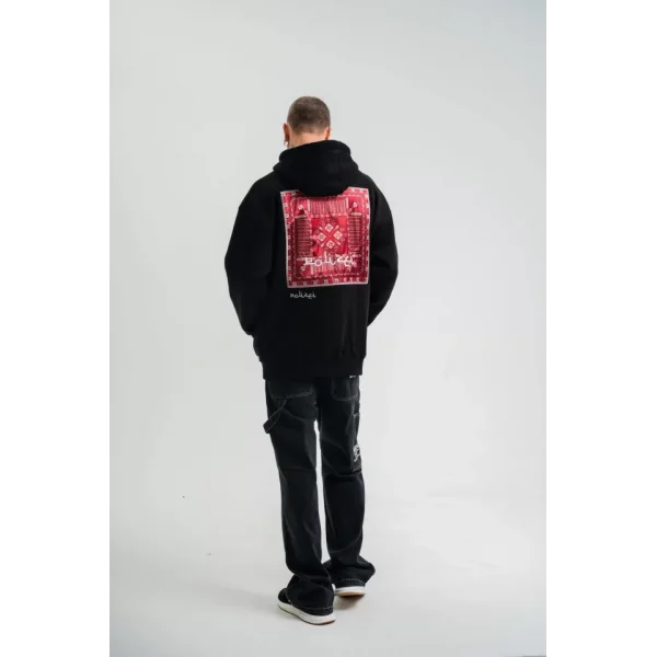 POLIZEI Premium Kalite Unisex Kapşonlu Dijital Patchli SweatShirt - Siyah