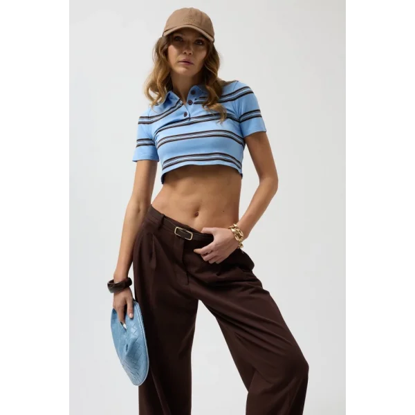 Polo Yaka Crop Thirt