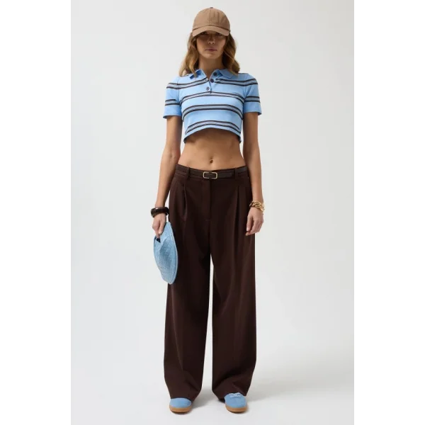 Polo Yaka Crop Thirt