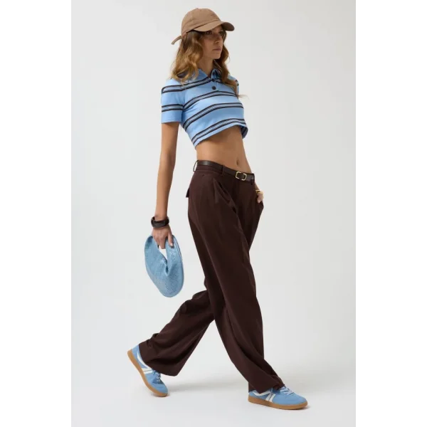 Polo Yaka Crop Thirt