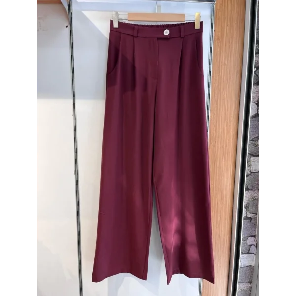 Poly Viscose Full Lycra Arka Bel Lasti̇k Detayli Palazzo Pantolon