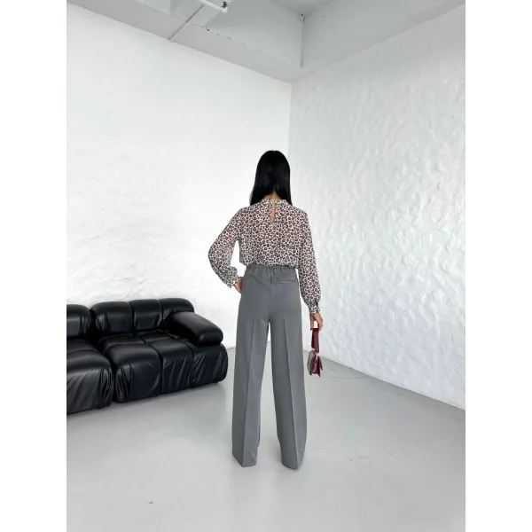 Poly Viscose Full Lycra Arka Bel Lasti̇k Detayli Palazzo Pantolon