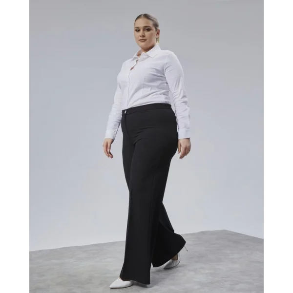 Poly Viscose Full Lycra Beli̇ Lasti̇kli̇ Battal Pantolon