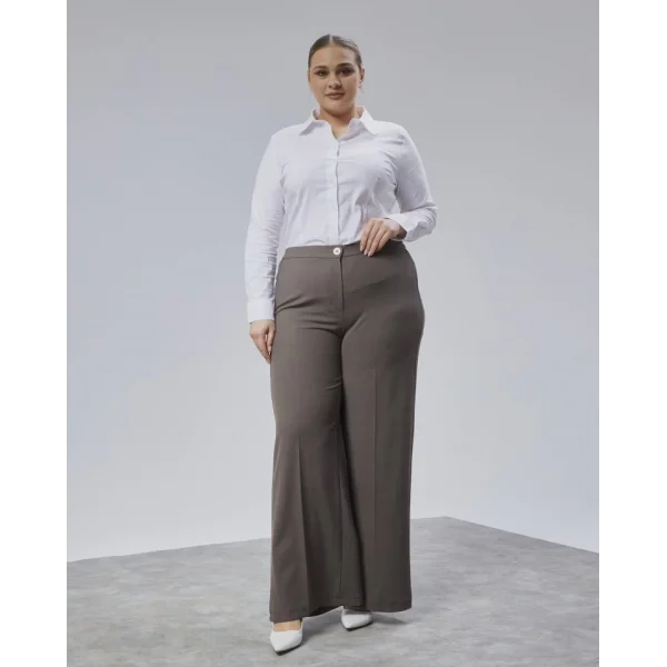 Poly Viscose Full Lycra Beli̇ Lasti̇kli̇ Battal Pantolon