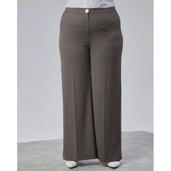 Poly Viscose Full Lycra Beli̇ Lasti̇kli̇ Battal Pantolon