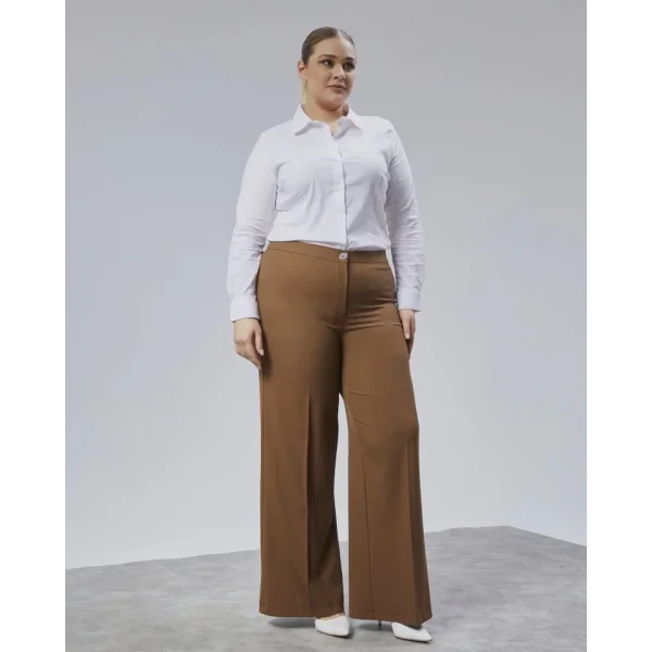 Poly Viscose Full Lycra Beli̇ Lasti̇kli̇ Battal Pantolon