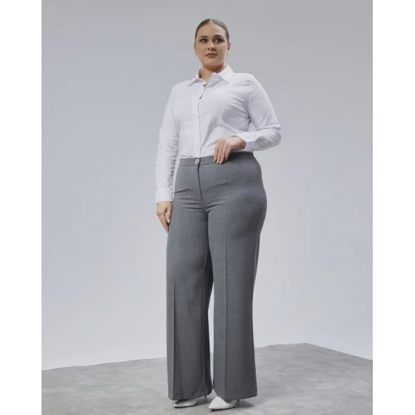 Poly Viscose Full Lycra Beli̇ Lasti̇kli̇ Battal Pantolon