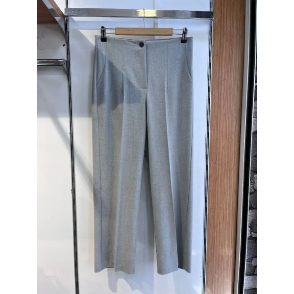 Poly Viscose Yüksek Bel Pervazli Pantolon