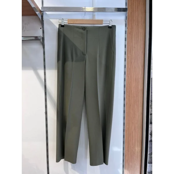 Poly Viscose Yüksek Bel Pervazli Pantolon