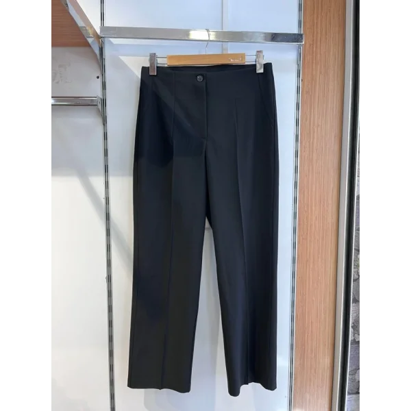 Poly Viscose Yüksek Bel Pervazli Pantolon