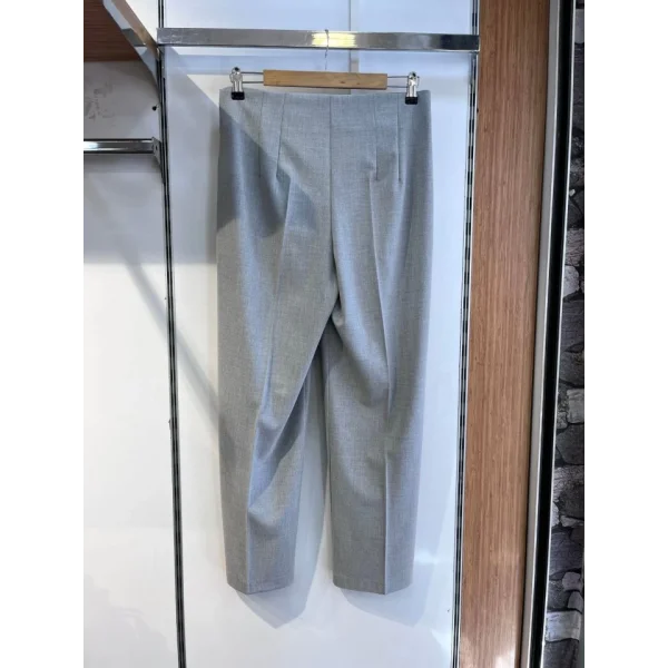 Poly Viscose Yüksek Bel Pervazli Pantolon