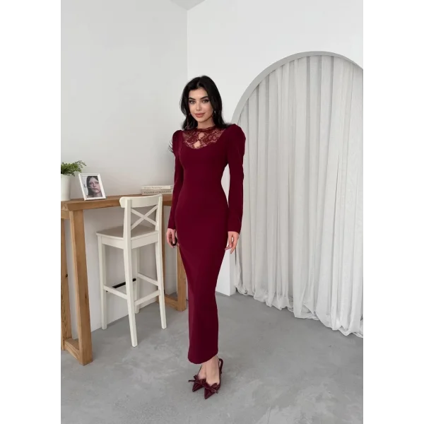 Port Dantel Detay Elbise