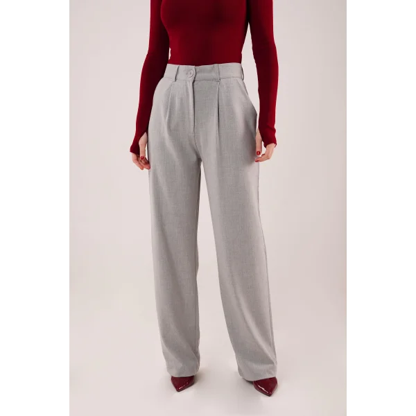 Premium odel Oturtmalı Gri Pantolon