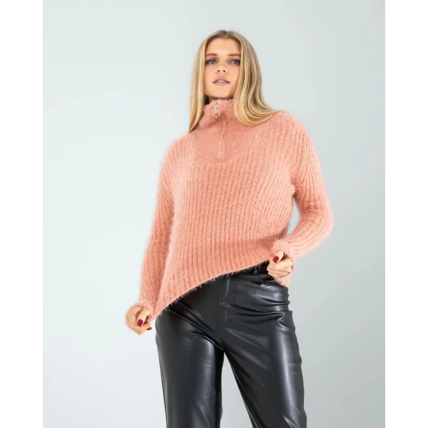 Pudra Fermuarlı Sakal Triko