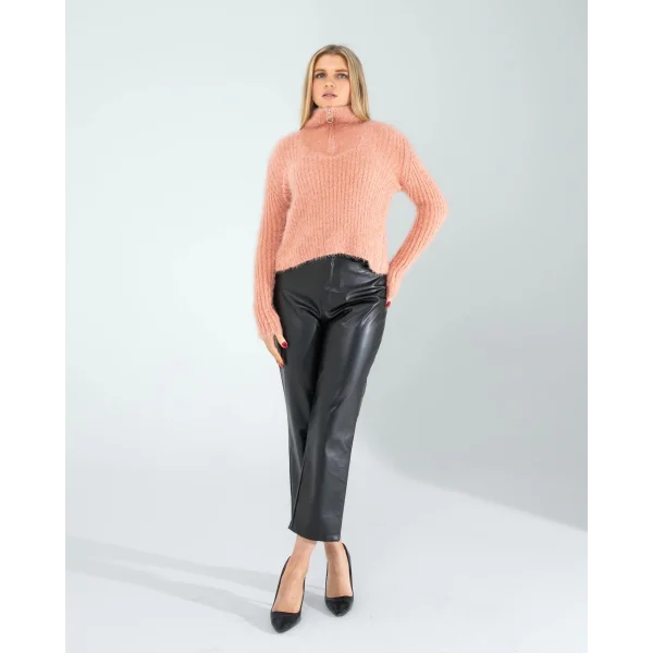 Pudra Fermuarlı Sakal Triko