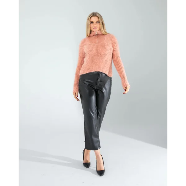 Pudra Fermuarlı Sakal Triko