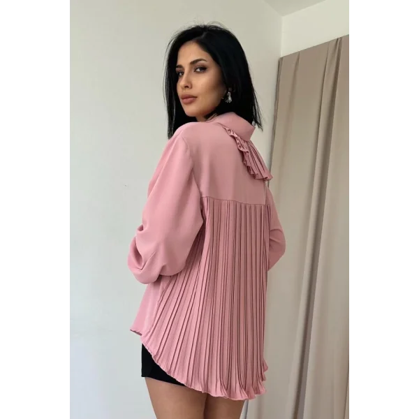 Pudra Pilise Detaylı Jesica Gömlek