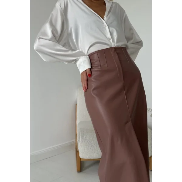 Pudra Yırtmaçlı Süs Patlı Etek