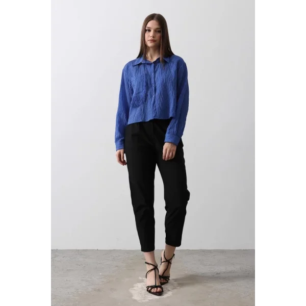 Püskül Cep Detaylı Kısa Gömlek  avi