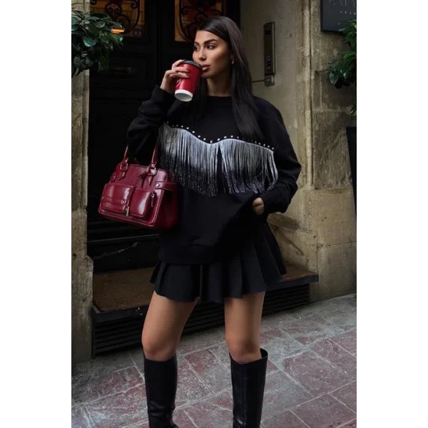 Püskül Detaylı Sweatshirt 8051