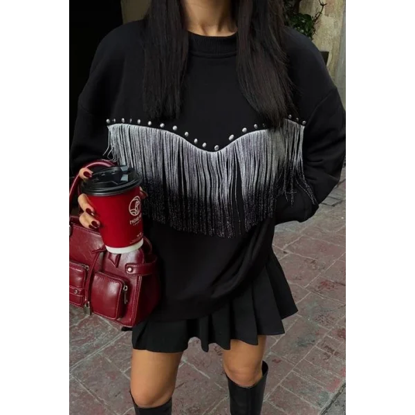 Püskül Detaylı Sweatshirt 8051