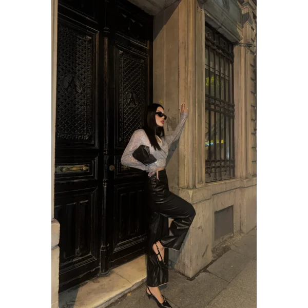 PUU CROP KRUVAZE BUZ  Gümüş