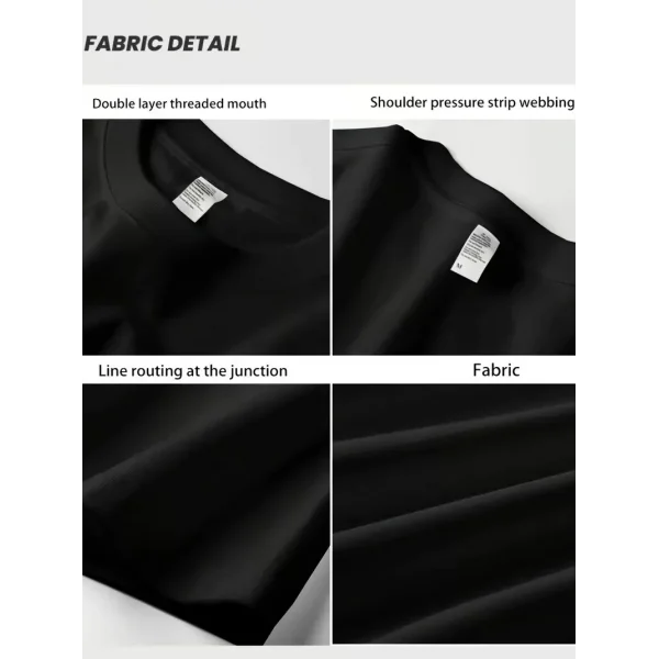 Rahat Bisiklet Yaka Tişört, Yaratıcı Karikatür Baskı - Yumuşak Polyester, Her Mevsim Giyilebilir- Siyah