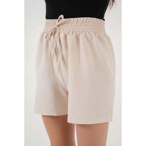 Rahat Kalıp Şort 5327  Krem