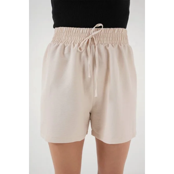 Rahat Kalıp Şort 5327  Krem