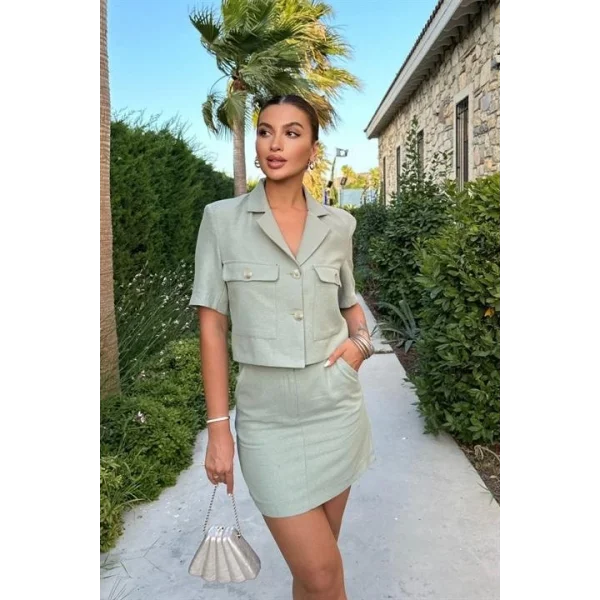 Rainbow Kısa Kol Ceket Takım 9833