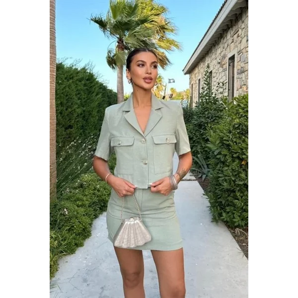 Rainbow Kısa Kol Ceket Takım 9833