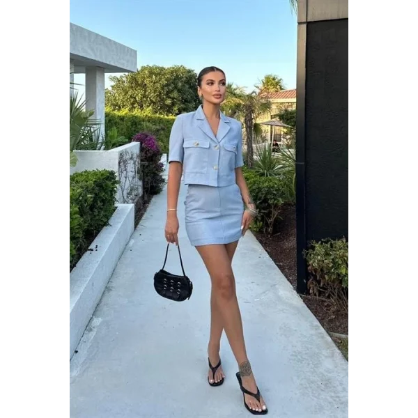 Rainbow Kısa Kol Ceket Takım 9833