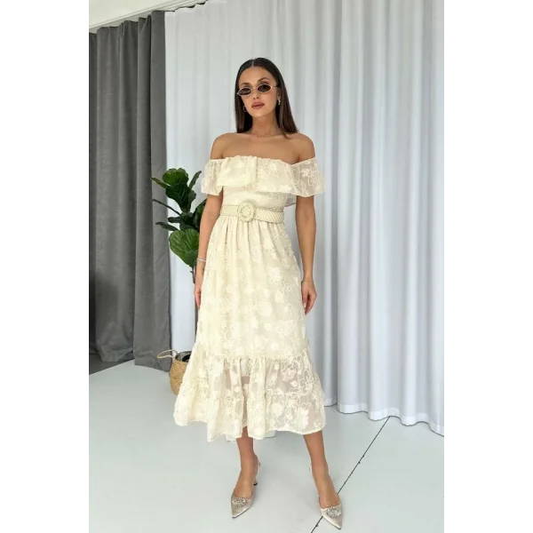 Reget Kemerli Elbise