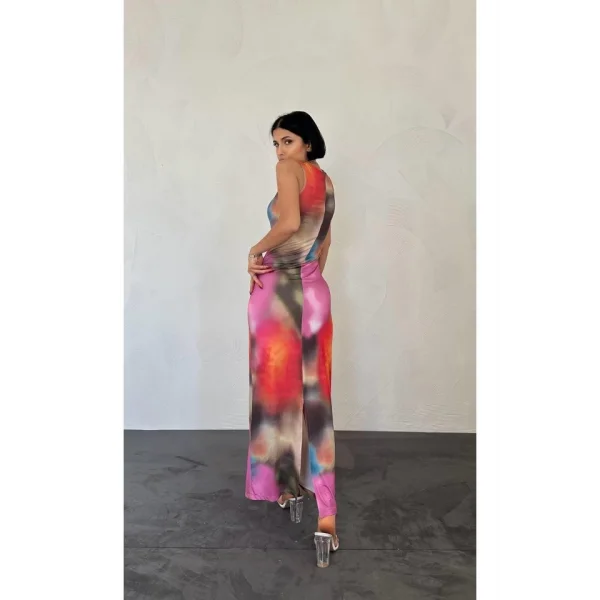 Renkli Batik Desenli Elbise