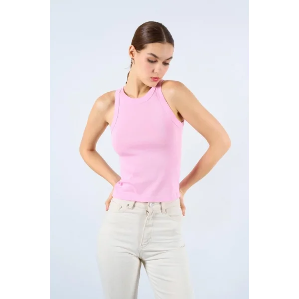 Ribana Geniş Biyeli Atlet - Pembe