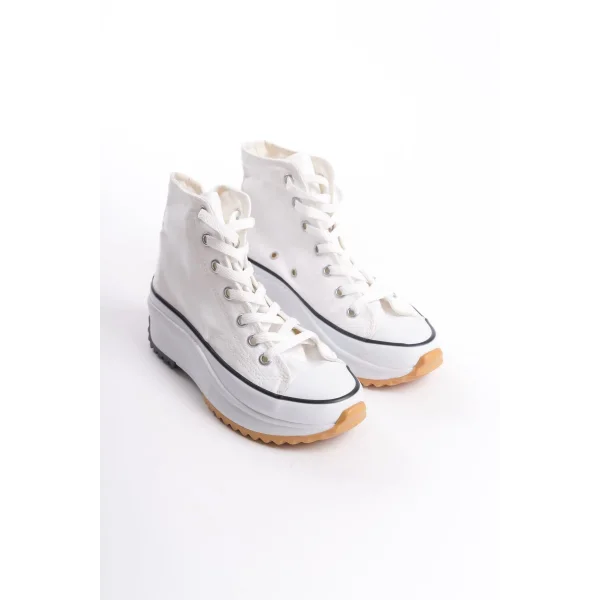 ROMA Bağcıklı Ortopedik Taban Kadın Sneaker Spor Ayakkabı TBT - Beyaz