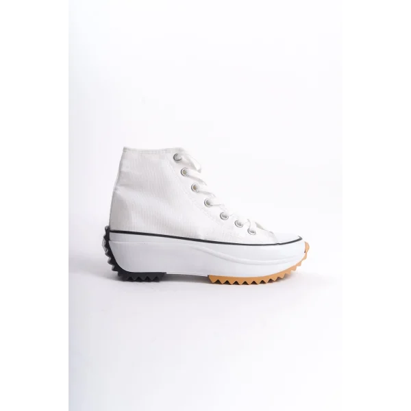 ROMA Bağcıklı Ortopedik Taban Kadın Sneaker Spor Ayakkabı TBT - Beyaz