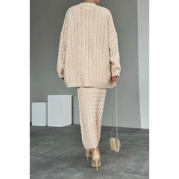 Saç Örgülü Üçlü Takım  Vanilya