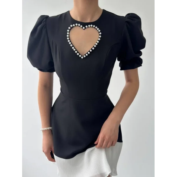 Safe Kalp Detaylı Elbise