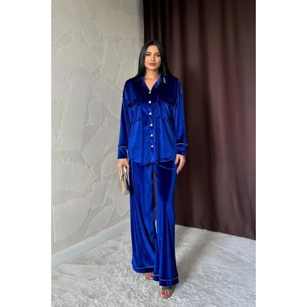 Saks Kadife Biyeli Takım